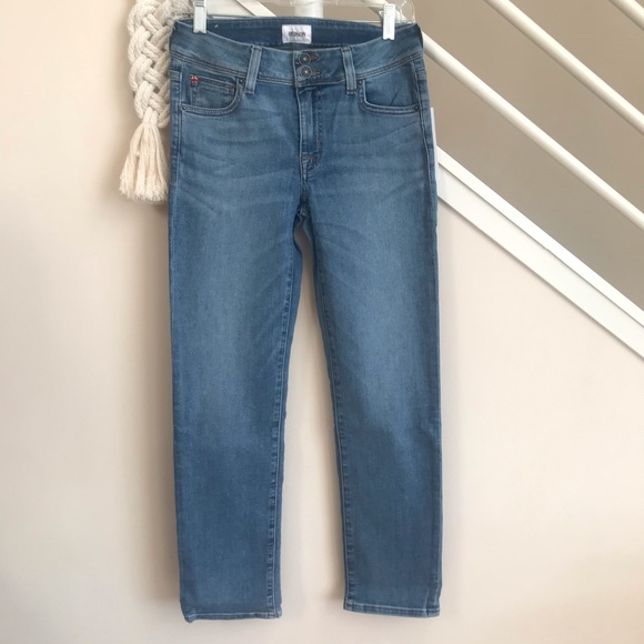 NWT Hudson Ginny Faded Mid Rise Straight Leg Crop Jeans Hoxton Med Blue Size 26 - Picture 3 of 16